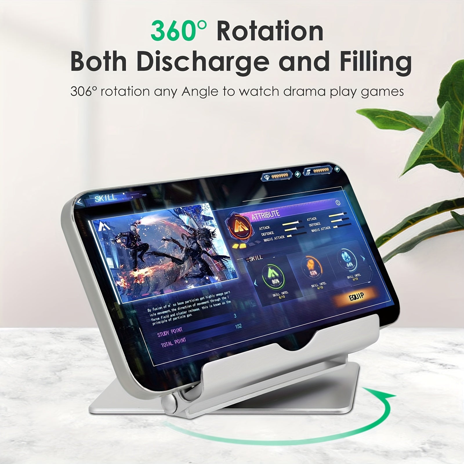 15W Wireless Fast Charger Phone Holder, 360° Rotatable Zinc Alloy Hands-Free Phone Stand, Compatible with Google Pixel 9 Pro XL 8a 8 Pro 7a 7 Pro 6 Pro, Android Phone Wireless Charger Stand, Compatible with Samsung Galaxy S24 Ultra S23 S22, iPhone 16
