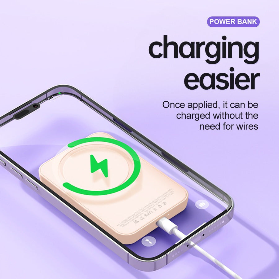 Winsway 5000mAh magnetic mini mobile power bank, supports PD and QC 3.0 fast charging, colorful and versatile, suitable for iPhone 17/16/15/14/13 series