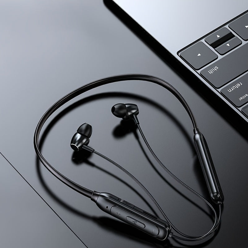 Sports Neckband Magnetic Wireless Headset High Sound Quality with Microphone 20H Playtime/230mAh Long Standby In-Ear Noise Cancelling Earbuds Headphones Pluggable Memory Card