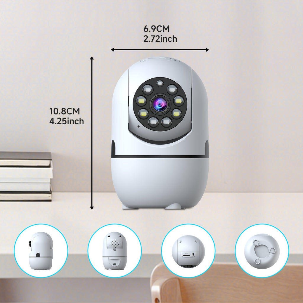 4pcs Wireless Security Camera Indoor with 355° Pan & Tilt, Night Vision, Motion Detection, 2-Way Talk, Baby/Pet Monitor, 2.4/5G WiFi, Support Cloud & Max. 256G SD Stroage, Alexa Compatible