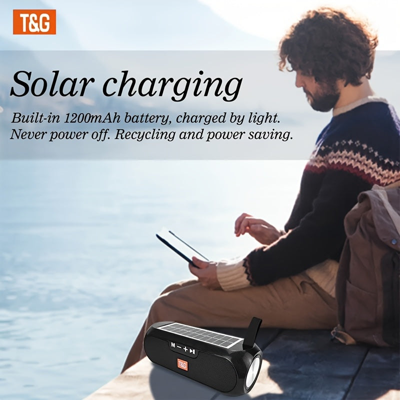 TG182 Solar Speaker Is a Wireless Outdoor Speaker That Connects to Mobile Phones, Tablets, Computers, And Tvs. It Features a 10W USB Portable Design, Supports TF Cards, FM Radio, And Has an Auxiliary Input