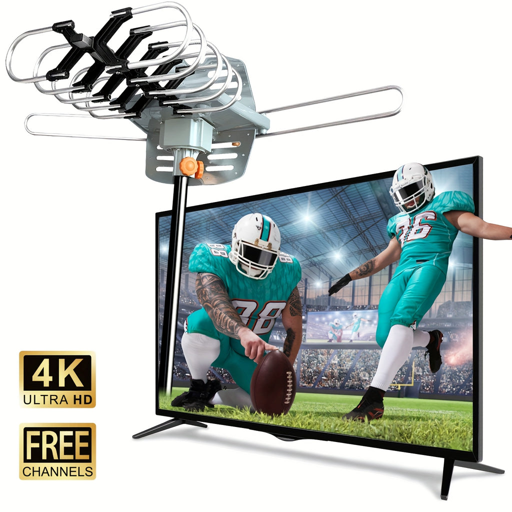 2026 Newest Outdoor TV Antenna,150 Mile Long Range Long Range Smart TV Antenna,Supports 4K 1080P HD Smart TV VHF UHF, for Attic or Outdoor, Easy Setup - with Installation Rod