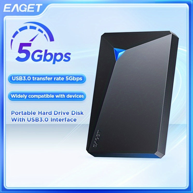 EAGET Portable HDD External Hard Drive, USB3.0 Mechanical Hard Drive High-speed Mobile Backup Storage, Plug & Play Suitable for PC, Desktop, MacBook, Ps4, Xbox, Smart TV
