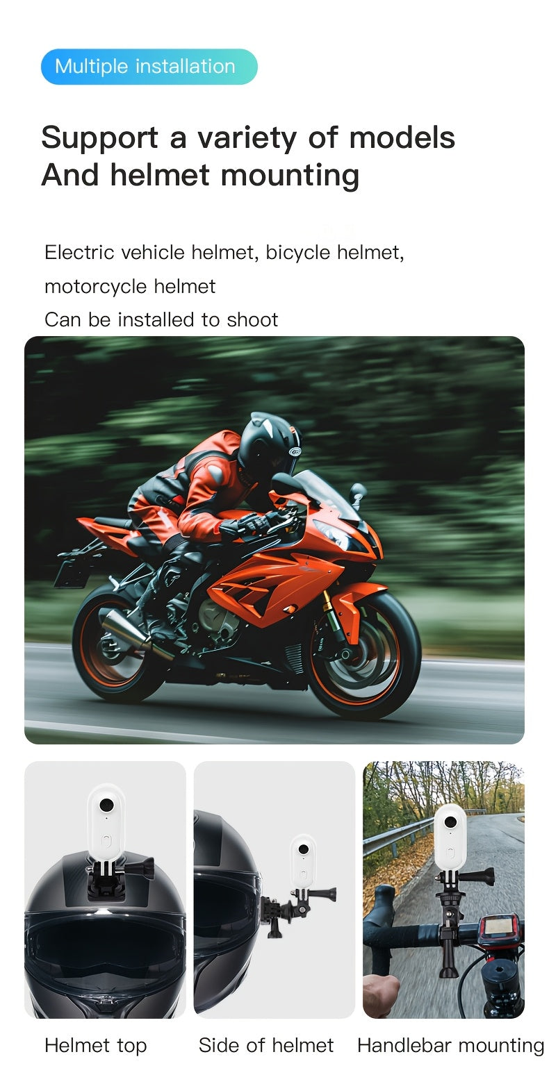 4K 1080P Thumb Action Camera, HD Sports Camera, Automatic Exposure, TF Card Compatible, 800mAh Battery, Rechargeable Lithium-Polymer, Ideal for Cycling, Hiking, Sports Enthusiasts