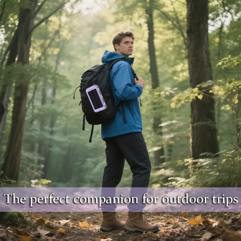 2025 Super 10000mAh USB Portable Charger Solar Power Bank for Mobile Phones, Solar Power Bank, Mobile Power Bank, Portable Charger for All Devices - Long-lasting, Travel Camping, LED Flashlight, Compass, And Hiking Clip, Best Gift for Holidays