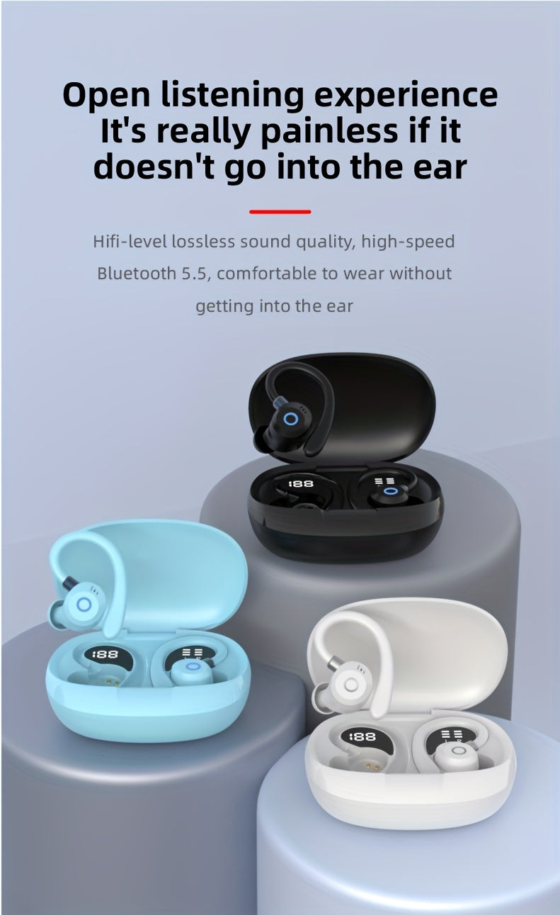 2026 New Wireless Earbuds Hi-Fi Stereo In-Ear Headphones Long Battery Life LED Digital Display Touch Control Noise Canceling Fast USB Charging Sport Gaming Headset Lightweight Fashion Earphones for Commute And Gamers