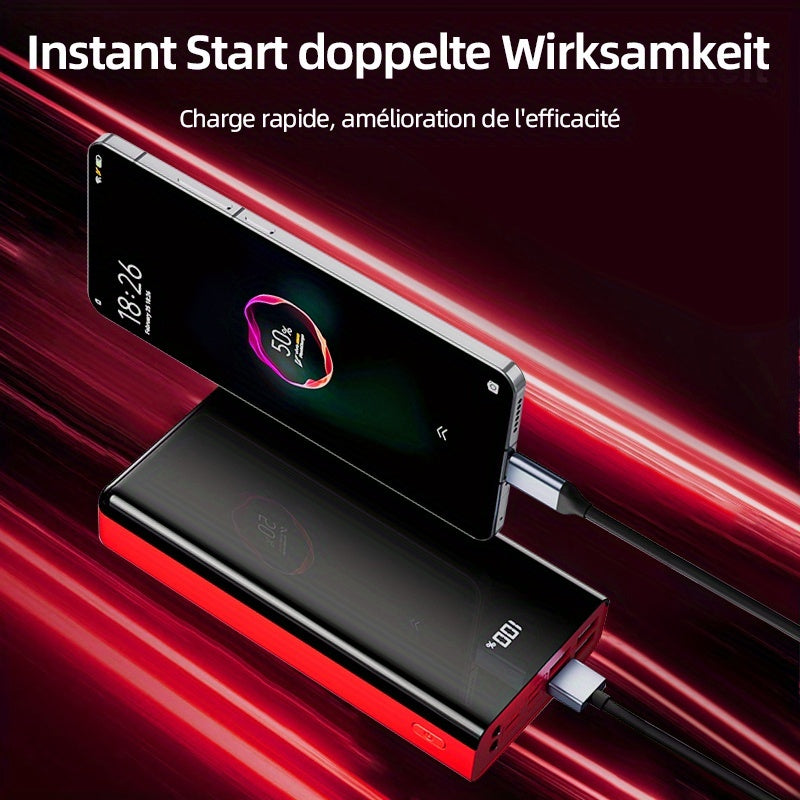 100000/50000mAh Portable Power Bank With Lighting, Fast USB Charger With LED Display, Flashlight And Emergency Power Reserve, Bidirectional Fast Charging, Can Charge Multiple Devices At The Same Time, Outdoor Camping Lights, Holiday Gifts