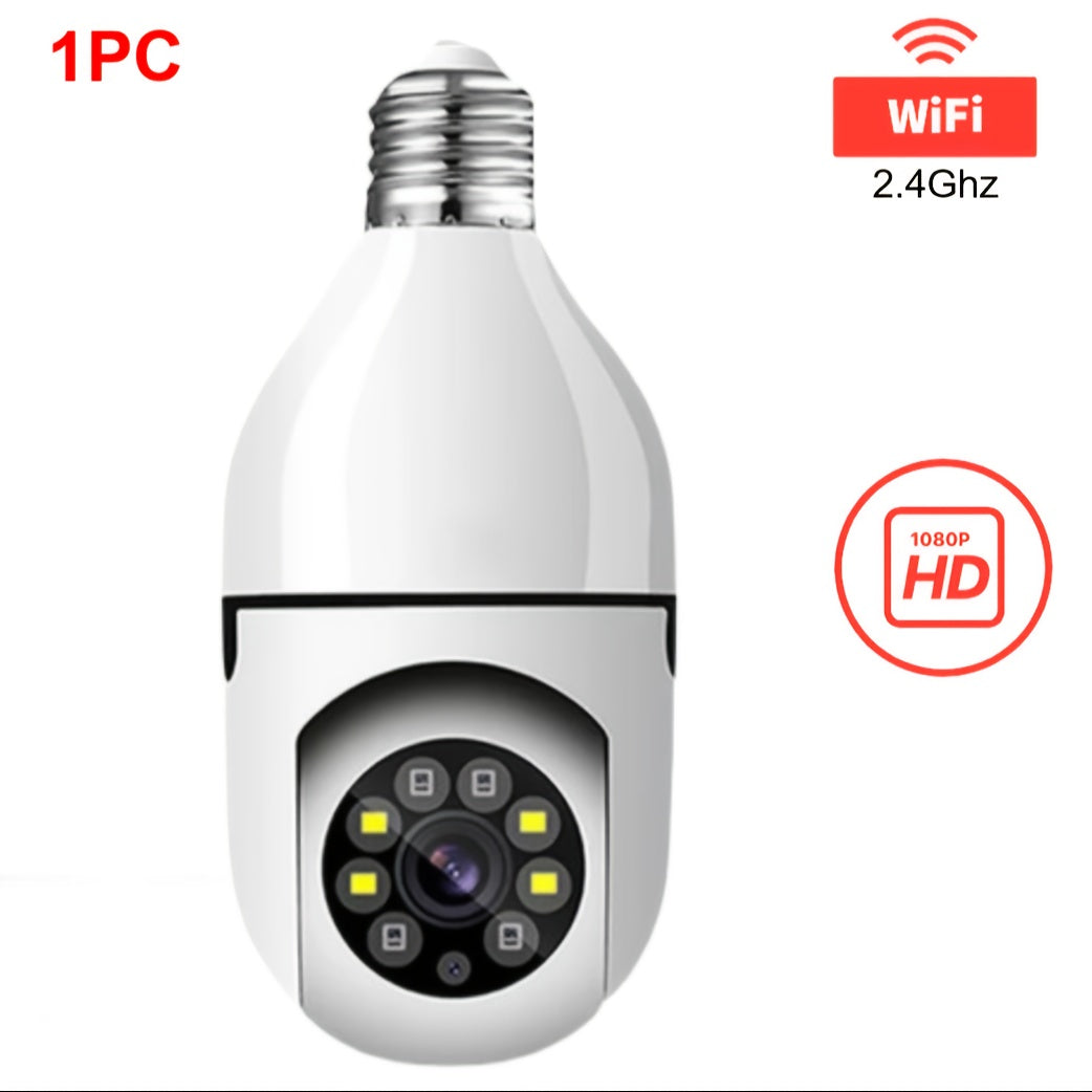 [1080P] 1/2Pc 3MP Light Bulb Camera 2.4Ghz Wifi, 1080P Wireless Surveillance Camera with Full-Color Night Vision, Two Way Audio, Motion Detection, 360° Pan&Tilt for Home Security