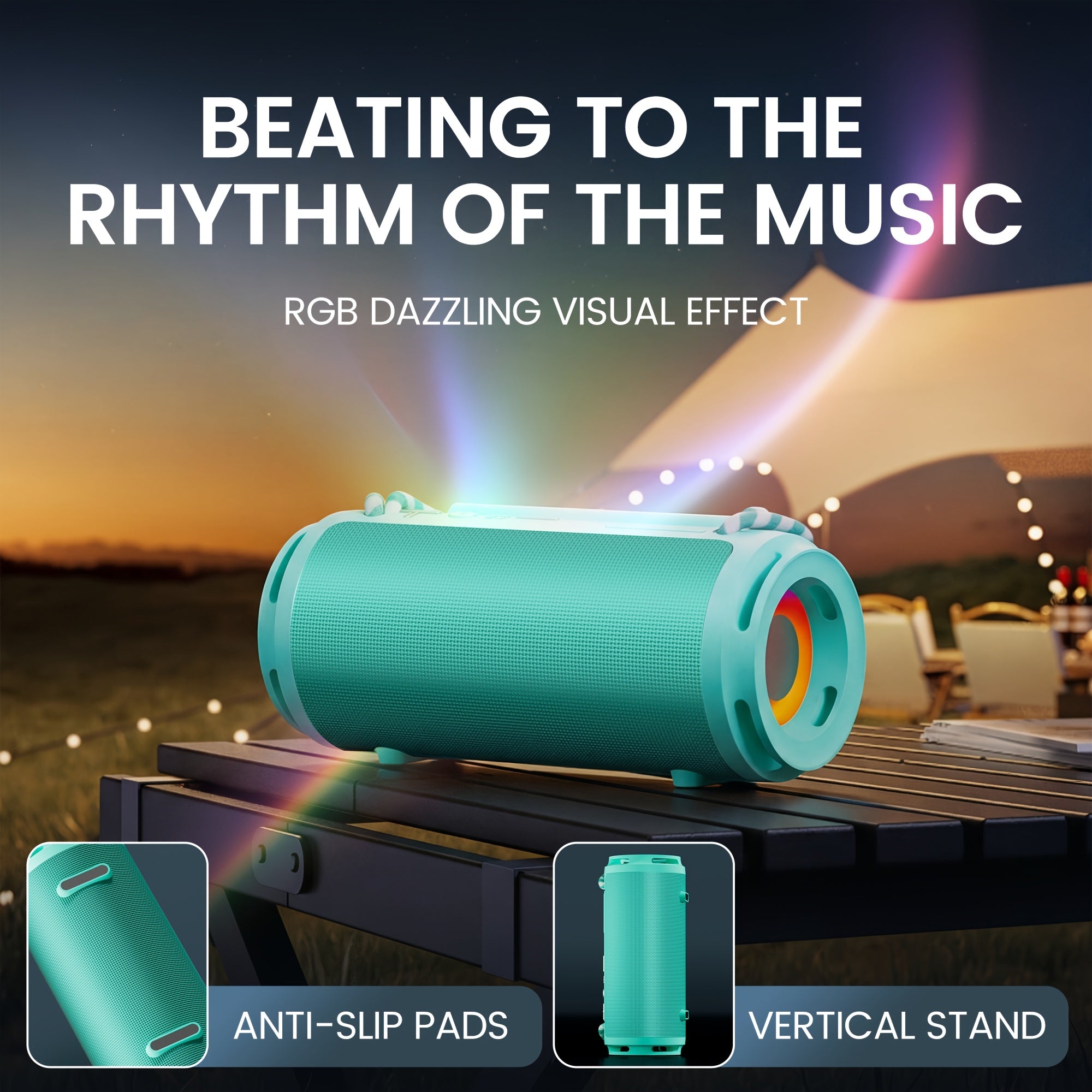 Wireless Speaker High Quality Portable Audio with RGB HD Sound Durable Design Built In Carry Strap And Rechargeable Battery for Sports/Home/Party/Valentine's Day/Anniversary/Gifts/Travel