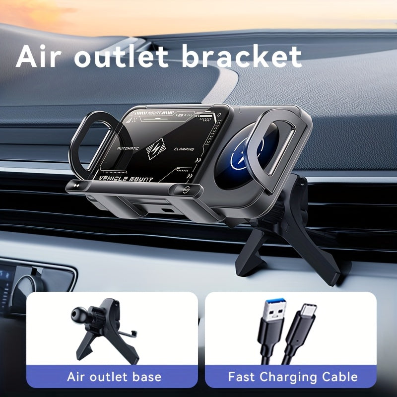 [15W Fast Charging] Car Wireless Charging Stand 15W Wireless Charger Stand, Induction Opening And Closing, Horizontal And Vertical Rotation, Dual Coil Fast Charging, Suitable for Various Folding Screens, for Galaxy Zfold6/5/4/3 for Galaxy Z Fold/Notes, Et