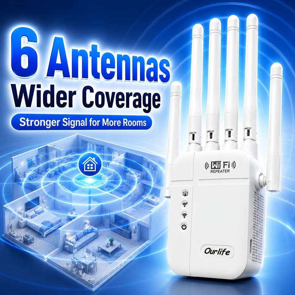 2026 Upgraded WiFi Extender Signal Booster Up To 9000 Sq.ft | Long Range Repeater For Garage, Basement & Yard | 1-Tap Setup, Compatible With Alexa/Ring/Camera | US Warehouse Fast Ship