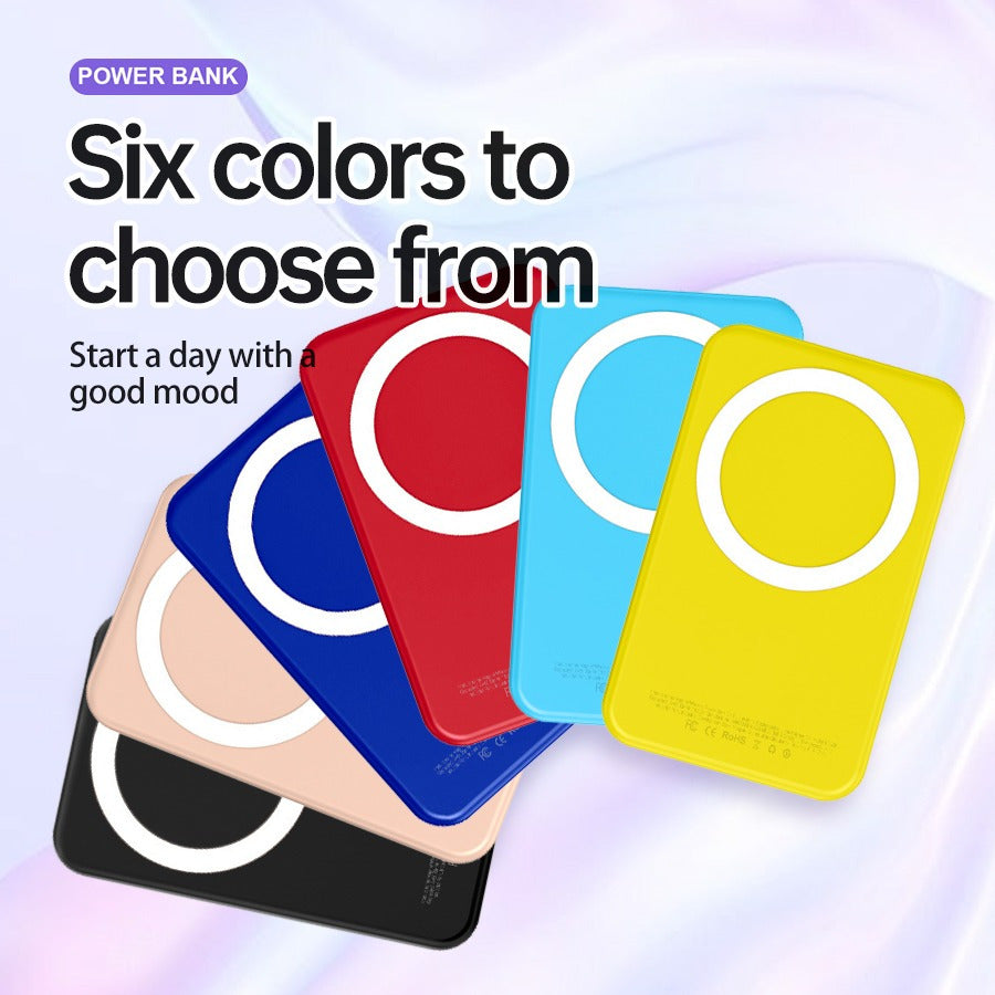 Winsway 5000mAh magnetic mini mobile power bank, supports PD and QC 3.0 fast charging, colorful and versatile, suitable for iPhone 17/16/15/14/13 series