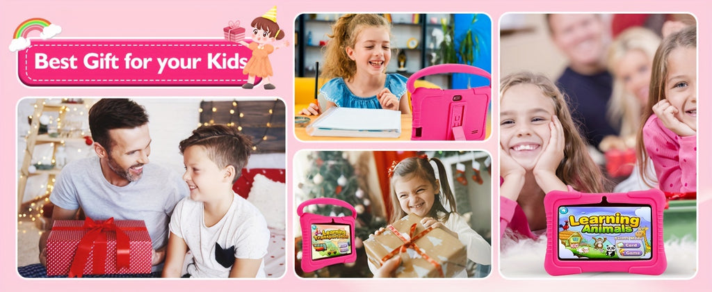 Veidoo, 7 Inch Kids Tablet, Security Eye Screen, Wifi, 2GB RAM 32GB ROM, Dual Camera, Educational Games, Parental Control APP, Android Tablet, Tablet with Drop-Proof Silicone Cover, Tablet, Pad, Tablet, Pad
