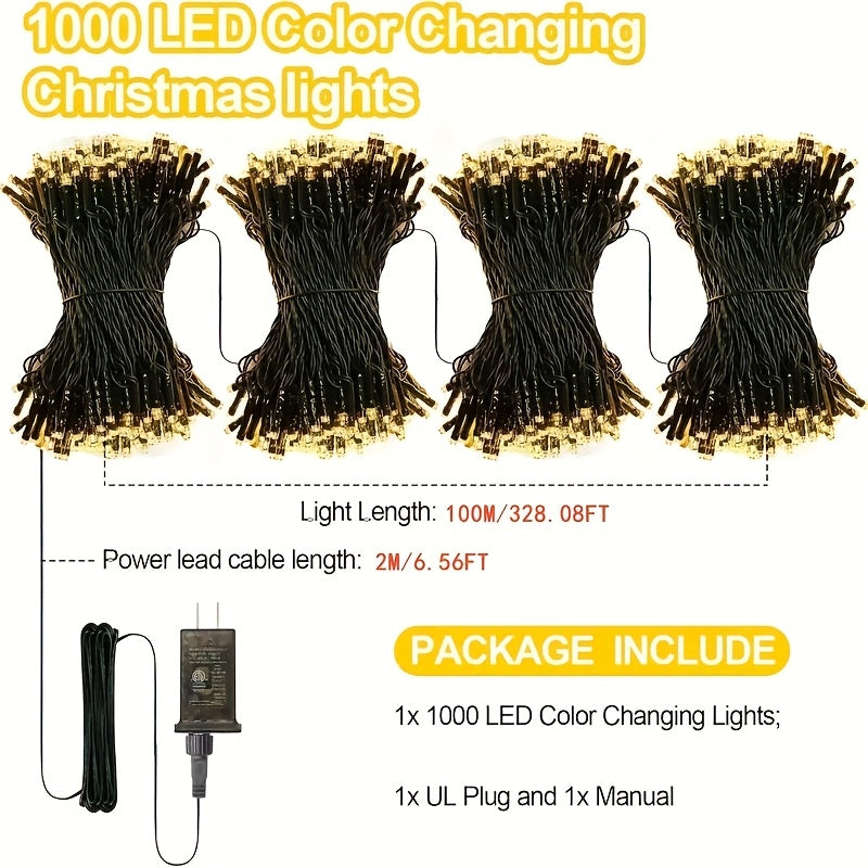 1000 LED 328Ft String Lights - Warm White Twinkle Fairy Lights with 8 Modes, Gypsophila Light String Perfect for Garden, Patio, And Party Lighting Decorations