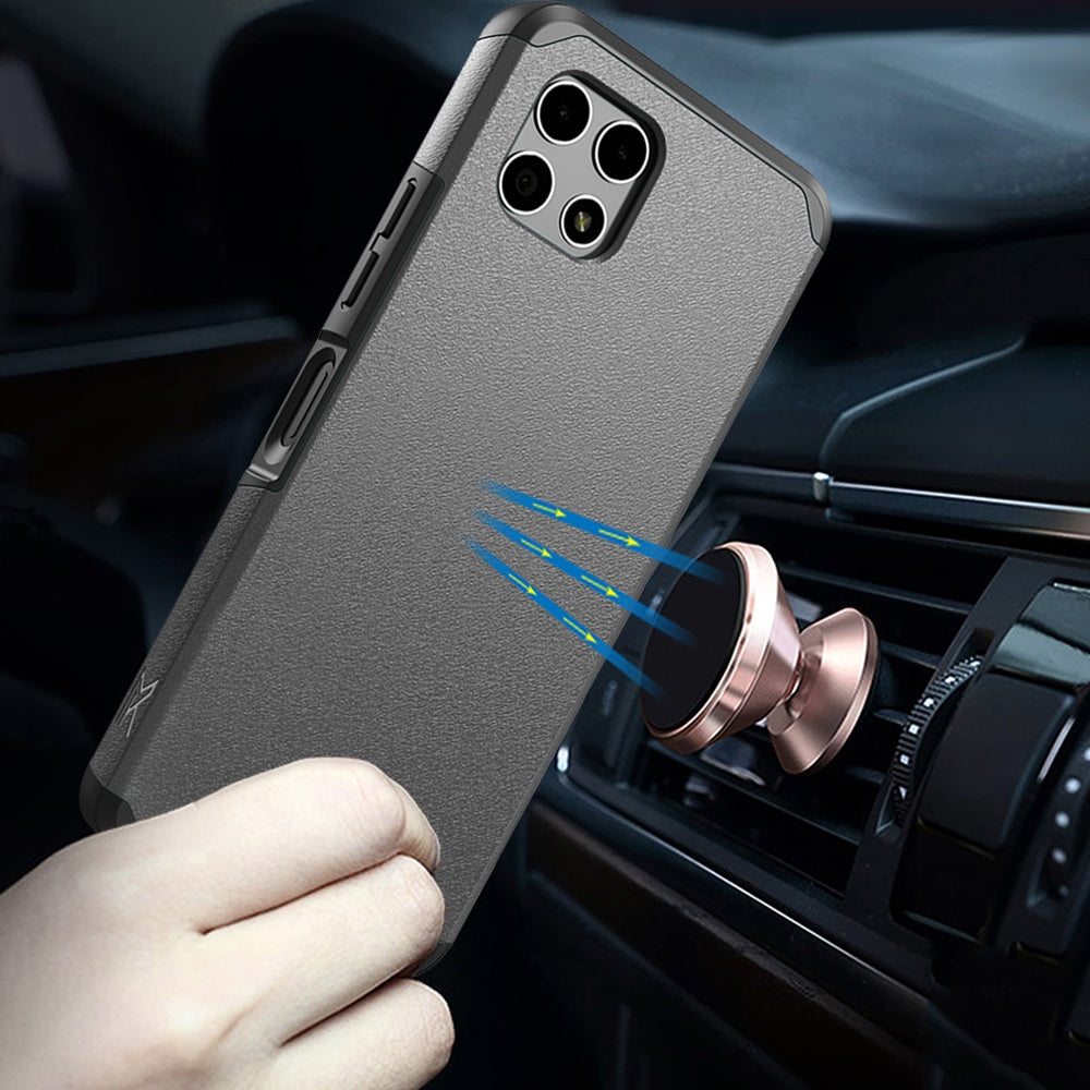 For T-Mobile Revvl 7 5G Phone Case, Dual Layer Hybrid Magnetic Support Shockproof Heavy Duty Cover