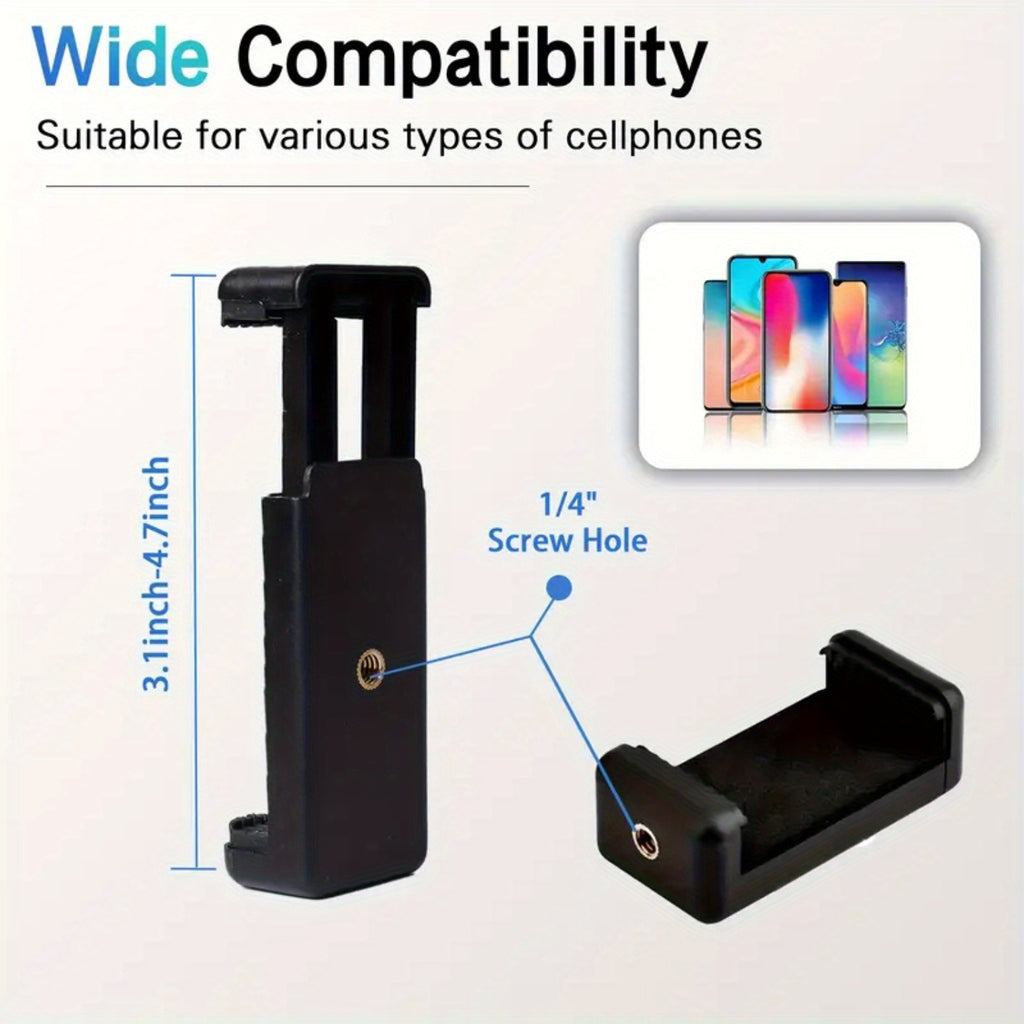 A 63-Inch Portable Mobile Tripod That Serves As a Retractable Phone Stand, Ideal for Vlogging, Live Streaming, Cooking, And Fitness. This Lightweight And Stable Tripod Features a Secure Phone Holder