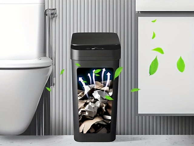 Automatic Bathroom Trash Can with Lid, 2pcs 2.8 Gallon Touchless Garbage Can, Small Motion Sensor Smart Trash Can, Slim Trash Bin for Bedroom, Bathroom, Office, Living Room