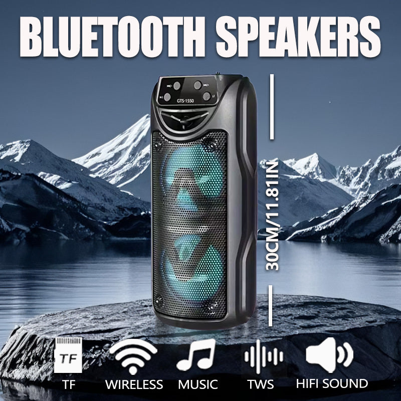Wireless Heavy Bass Speaker - 10in Portable Wireless Speaker With RGB LED Lights, USB Charging & FM Radio, Dual Drivers 4in Width, Easy To Carry For Outdoor Camping, Perfect Holiday Gift For Family Friends, Perfect Gift For Easter And Mother'S Day