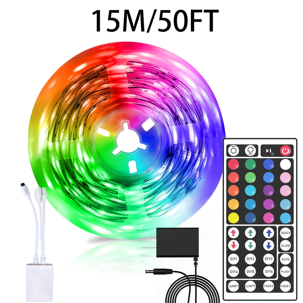Smart RGB Strip Light, LED Bedroom Lighting, Remote Control, Stepless Dimming, Flashing, Jumping And DLY, for Indoor TV Backlight, Living Room, Stairs, Halloween, Christmas Party And Wedding Decor