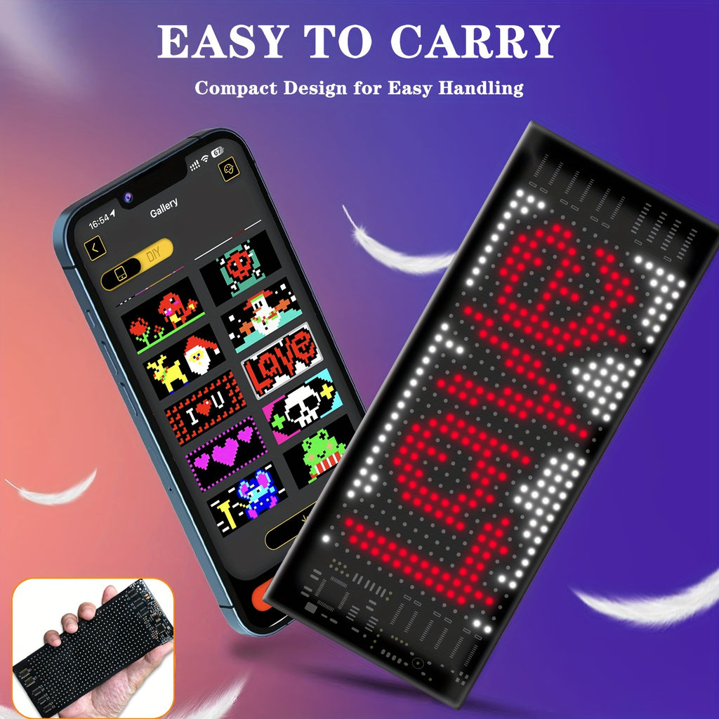 4th Of July Decor: [Flexible LED Dot Matrix Panel] LED Dot Matrix Display, Supports USB Power Supply, App Control | Flexible, DIY Programmable Lighting, Suitable for Shops, Hotels | Easy to Install, Durable Design, Dimmable Graphite RGB Display