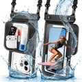 Rynapac 2pcs Floating Phone Pouch - 7.5 Inch Dual Compartment Clear Shockproof And Sandproof for Iphone 16 15 14 13 12 Pro Max, a Must-Have for Swimming, Rafting, Kayaking