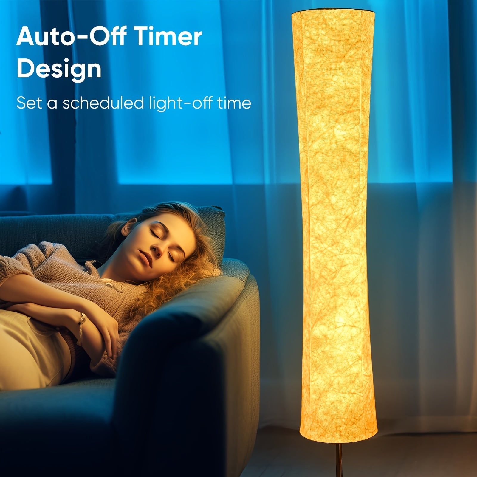 1/2pcs Led Smart Floor Lamp, E-Sport Room Lamp, with 16 Million Colors And Scene Modes, Music Sync And White Fabric Shade, Smart Floor Lamp, Standing Lamp for Living/Game Room Bedroom, with App/Remote Control