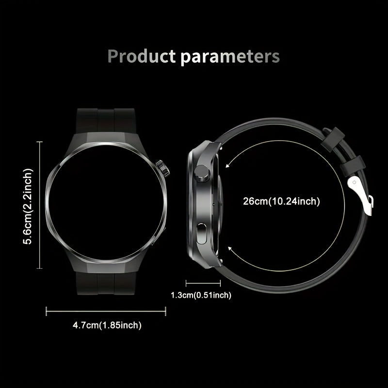 [Valentine's Day Gift] Valentine's Day Gift: Men's Smartwatch - HD TFT Display, Hexagonal Bezel, Wireless Calling & Messaging, 150+ Sports Modes, Dynamic Activity Tracker, Weather Alerts, Android/iOS Compatible (Black Silicone Strap), Activity Monitoring,