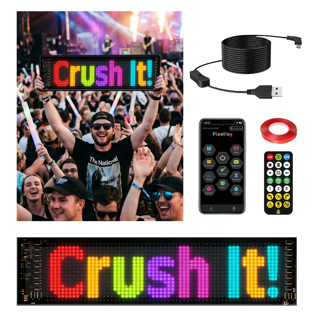 Programmable Flexible LED Display - Intelligent Flexible LED Light Strips, Supporting Application Programs And Remote Control, Capable Of Inputting Text And Patterns, Suitable For Store Signs, Concerts, Sports Support Banners