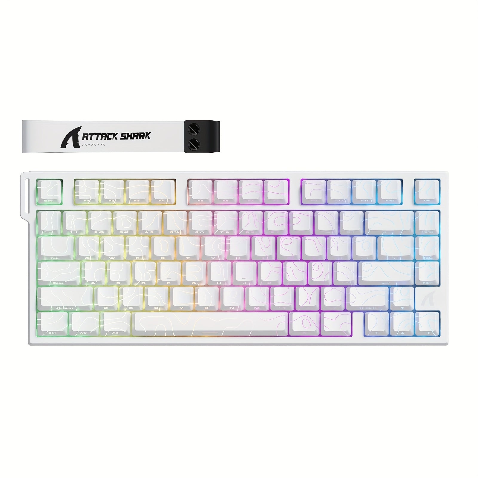 Attack Shark R82HE Wired 80-Key 0. 005mm RT Precision Rapid-Fire Mechanical Gaming Keyboard, 8K Polling Rate, 256K Scan Rate, 5-Layer Sound Isolation, Hot-Swappable, PBT Keycaps, Hall Effect Magnetic Switches, Suitable for PC and Mac