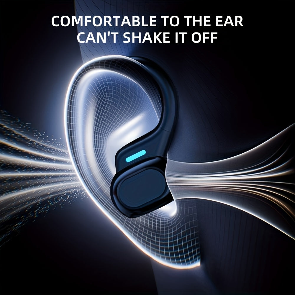 True Wireless Earbuds, Wireless 5.4 TWS Earphones with Mic | Sport Earhook Headset, Stereo In Ear Headphones with LED Display Charging Case, Non, Noise Cancellation for Voice Calls, Touch Control, Lithium Polymer Battery