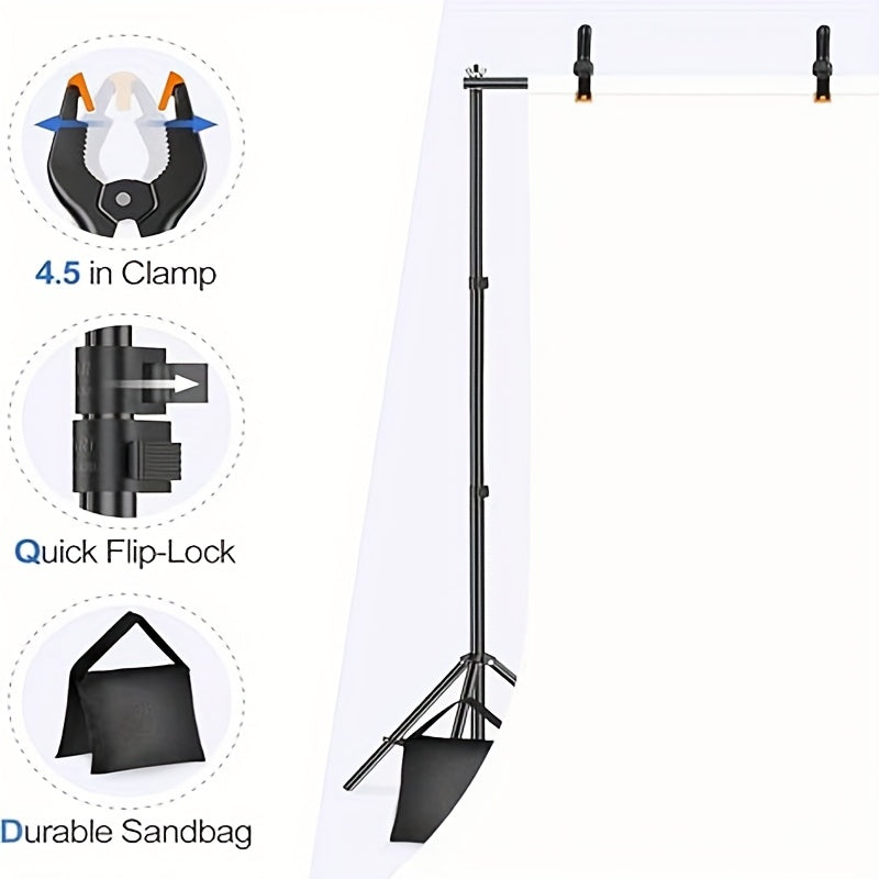 Adjustable 10X7 Ft Backdrop Stand for Photography, Complete with a Carrying Bag, Suitable for Events, Photo Sessions, Projector Displays, Weddings, Decorations, And Balloons