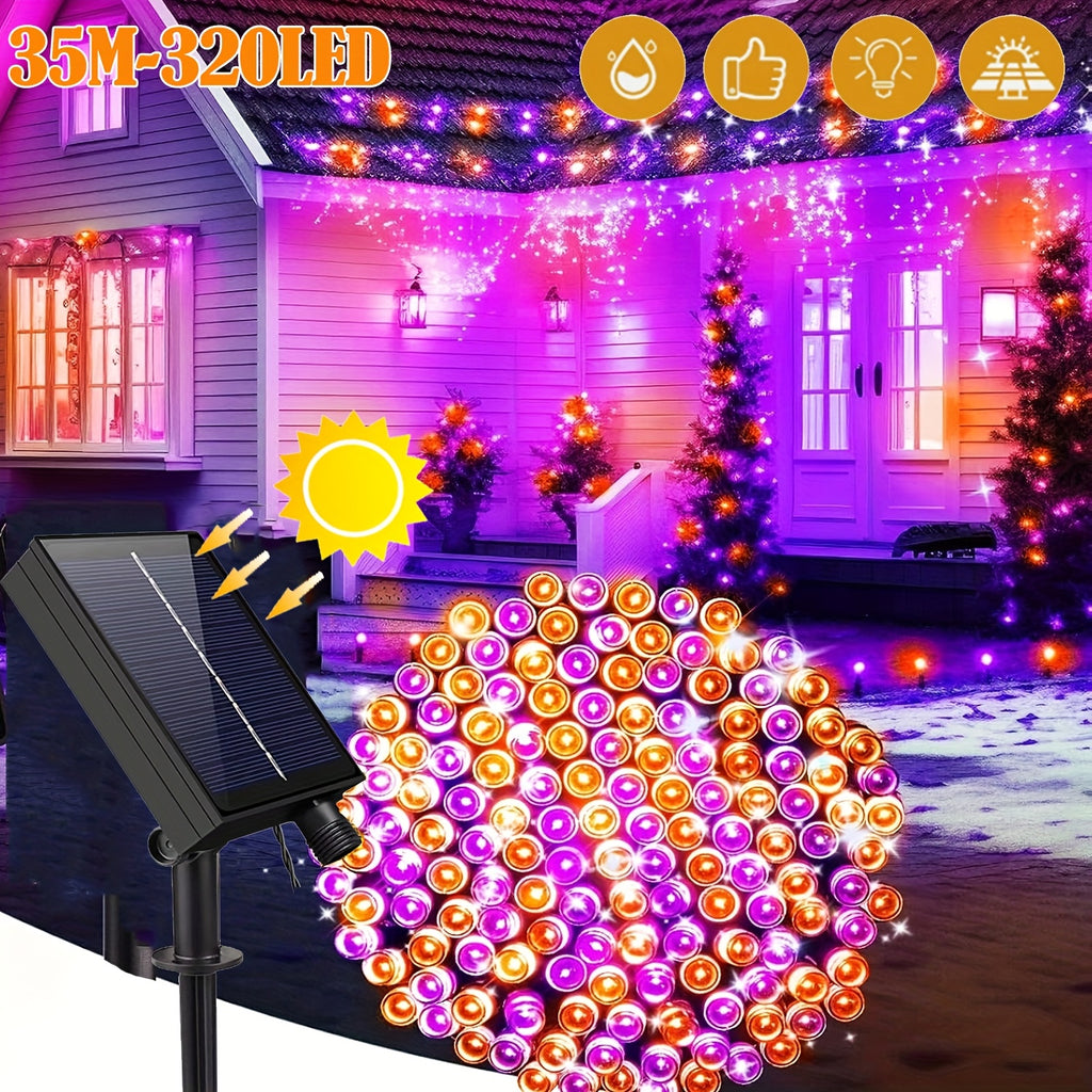 LECLSTAR Solar Rope Lights, Colorful Solar Fairy Lights, Outdoor Solar Rope Lights, Solar-Powered Fairy Lights with Remote Control, 1200Mah Battery, Solar String Lights with 8 Lighting Modes, Available in 2 Color Options