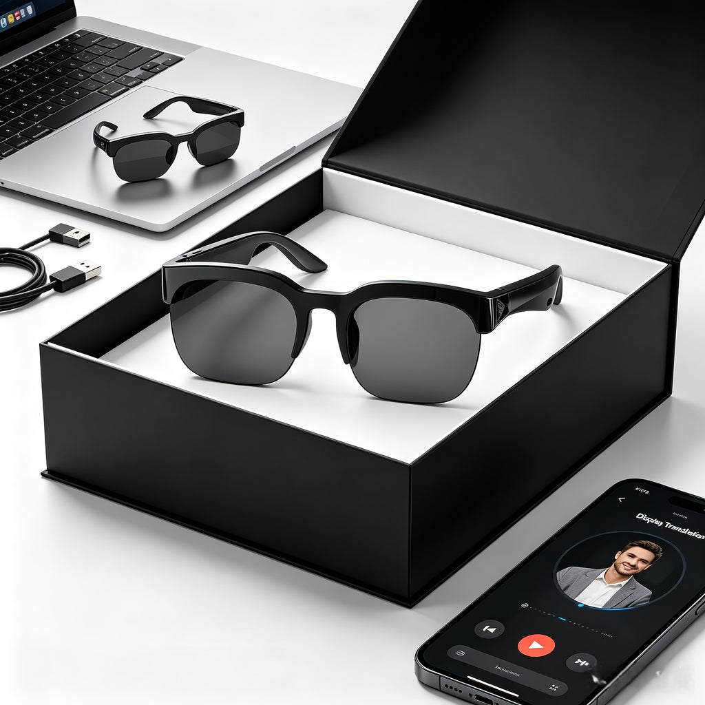 2026 New AI Smart Glasses, Multifunctional Cutting-Edge Technology for Real-Time Translation, Recognizes 160 Languages, Supports Real-Time Translation And Meeting Minutes Summarization, Suitable for Various Occasions, Suitable for Both Men And Women