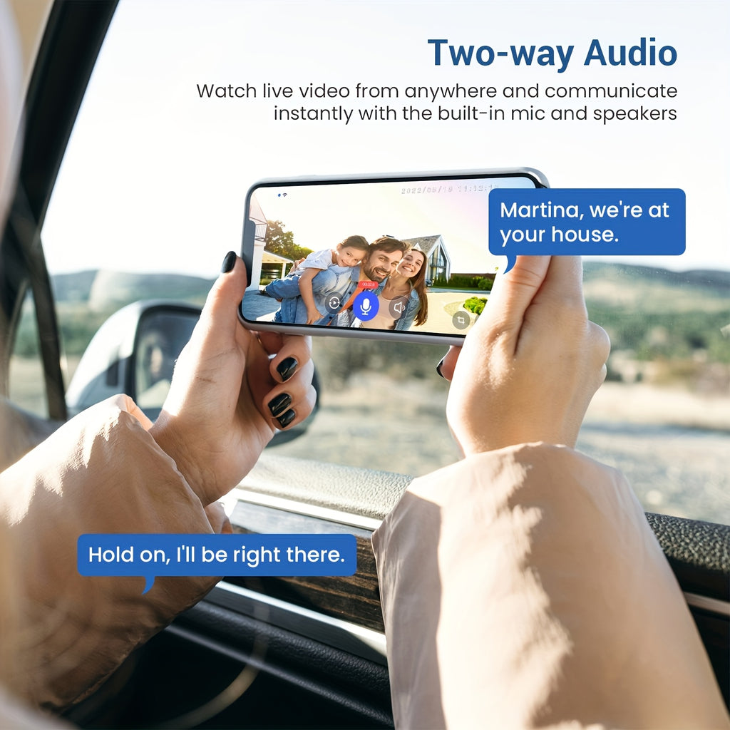 2K Wireless Smart Doorbell, WiFi Camera, Night Vision Function, Artificial Intelligence Snapshot, Rechargeable Battery, Photo And Video Taking, Two-way Intercom, Local Storage