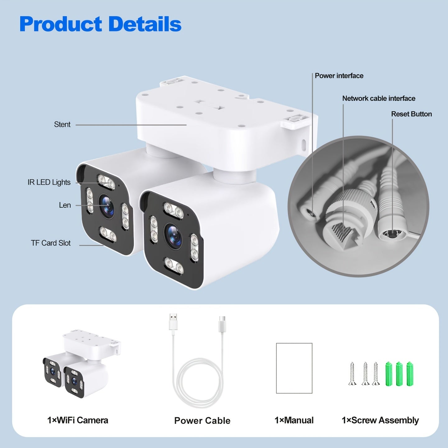 Dual Lens PTZ Security Camera Outdoor Wireless with 360° Pan-Tilt-Zoom, 5.0MP Motion Sensor, Two-Way Audio & Siren Alarm, Night Vision, WiFi Suitable for Home Security System, /Outdoor Surveillance Camera with App