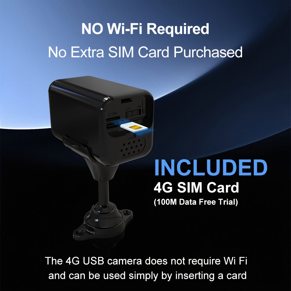 4K, Security Camera, 4G LTE Camera, Wireless Camera With Infrared Night Vision, Rechargeable Battery, Intelligent PIR Human Detection, Two-way Voice Communication, No Need For Wi-Fi, No Need For Power Plug