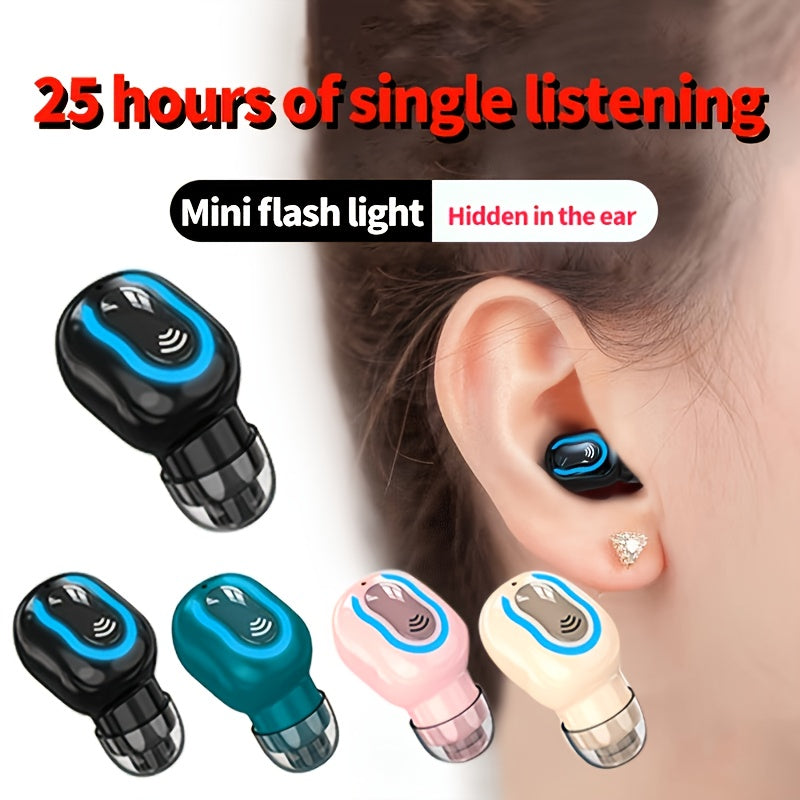 1 Pc Wireless Earphone Long Standby With Microphone Mini Invisible Headset  In-Ear For Running Gym Exercising Cycling Sports For IOS/Android