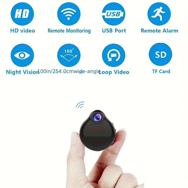 WIFI Wireless Wearable Body Micro Cam, Camera Motion Sensor Video Voice Recorder Home Security Camcorders, Nanny Surveillance Camera Wifi Webcam Micro Camera Built in Battery