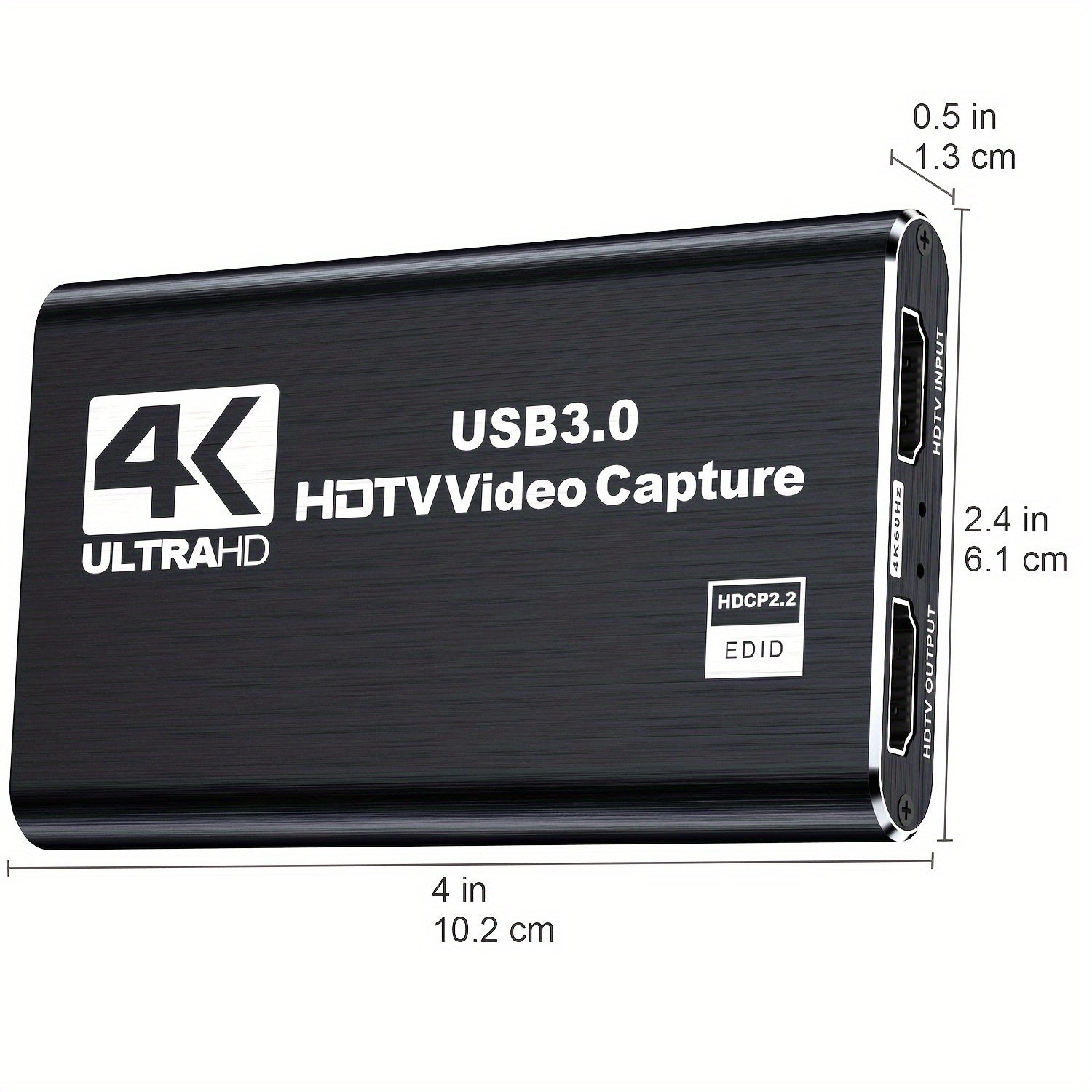 4K HDTV Capture Card for Streaming, Audio Video Capture Card with Microphone 4K HDTV Loop-Out, 1080P 60fps Video Recorder for Gaming/Live Streaming/Video Conference, Works for Nintendo Switch/PS4/OBS/Camera/PC