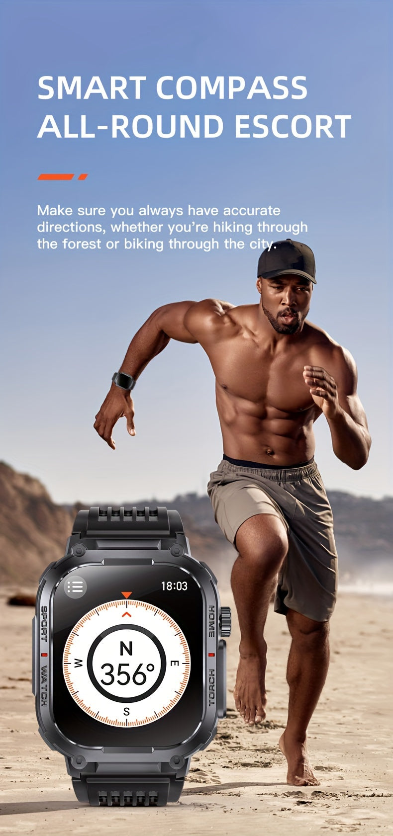 Smartwatch with 2.02" TFT Screen (Answer/Make Calls), Smart Watches for Men, Fitness Watch with Water-Proofing, LED Flashlight, Sleep Monitor, Pedometer, Activity Trackers for Ios/Android - Gifts for Fathers, Boyfriends, Husband