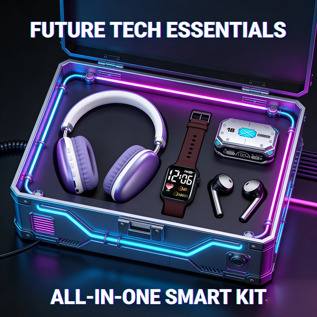 3pcs Set: Over-ear Wireless Bluetooth Headphones + Wireless In-ear Earbuds + Minimalist WatchCompatible with IOS, Android Smartphones Ultra-long Battery Life, Portable & Practical., Ideal for Back-to-school Gifts And Father's Day Presents.