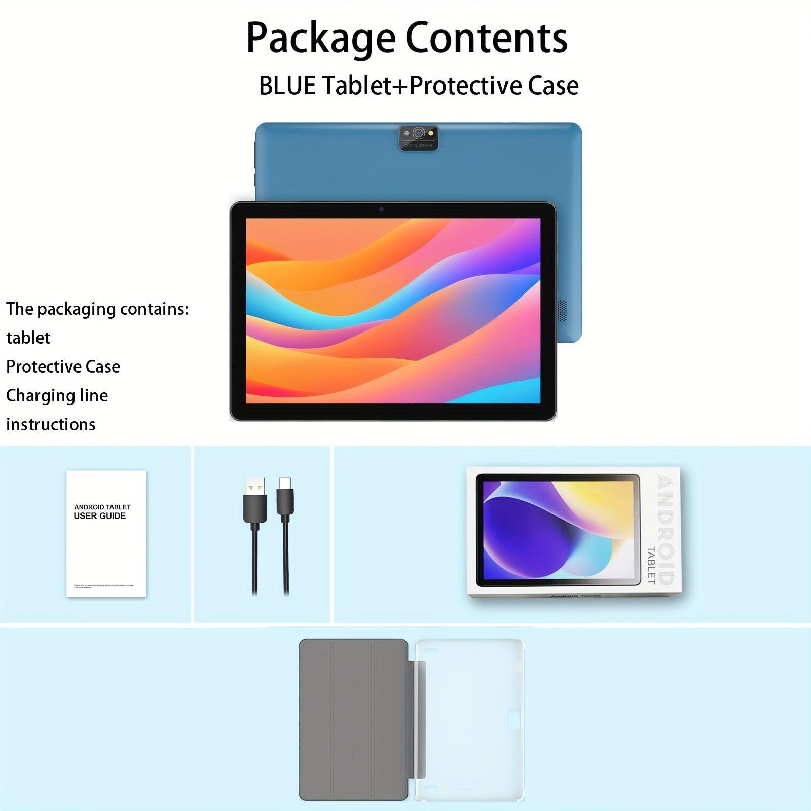 10-Inch Android 13 Tablet | Quad-Core CPU, 7GB (3+4) RAM, 64GB ROM, 1TB SD Card Expansion, 6000mAh Battery, 2MP+8MP Dual Camera, 1280x800 IPS Screen, Wi-Fi, Optional Keyboard, Mouse, Styl, Tablet, Pad, Tablet, Pad