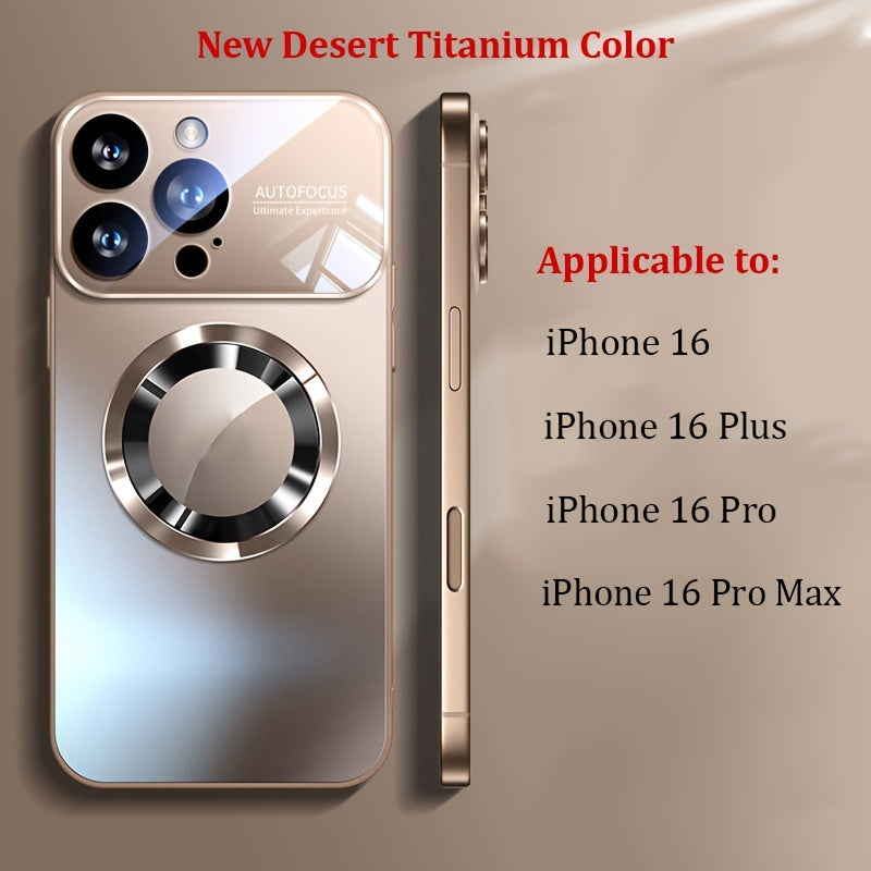 New Luxury Matte Titanium Phone Case, Compatible with Iphone 17 Pro, Iphone 17 Pro Max, Iphone 17 Air, And Iphone 17. Features Magnetic Wireless Charging, Shockproof Glass for Camera Lenses, And a Built-In Lens Protector. A Perfect Christmas Gift.
