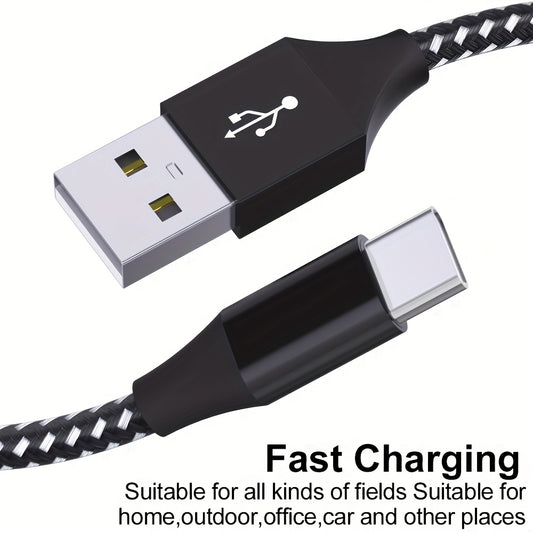 USB C Cable Charge for iPhone 15 16 Pro Max, iPad Pro, Fast Charging, Black And White Nylon Braided Style for for 20 10, for Tab S9, for, for Google Pixel, for LG, for Sony, for OnePlus
