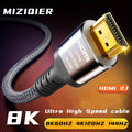 8K 10K HDTV Cable 48Gbps 3.3/6.6/10/15Ft, Ultra High Speed HDTV Cable Braided Cord-4K@120Hz 8K@60Hz, DTS:X, HDCP 2.2 & 2.3, HDR 10+ Compatible with Roku Tv/Ps5/Hdtv/Blu-Ray