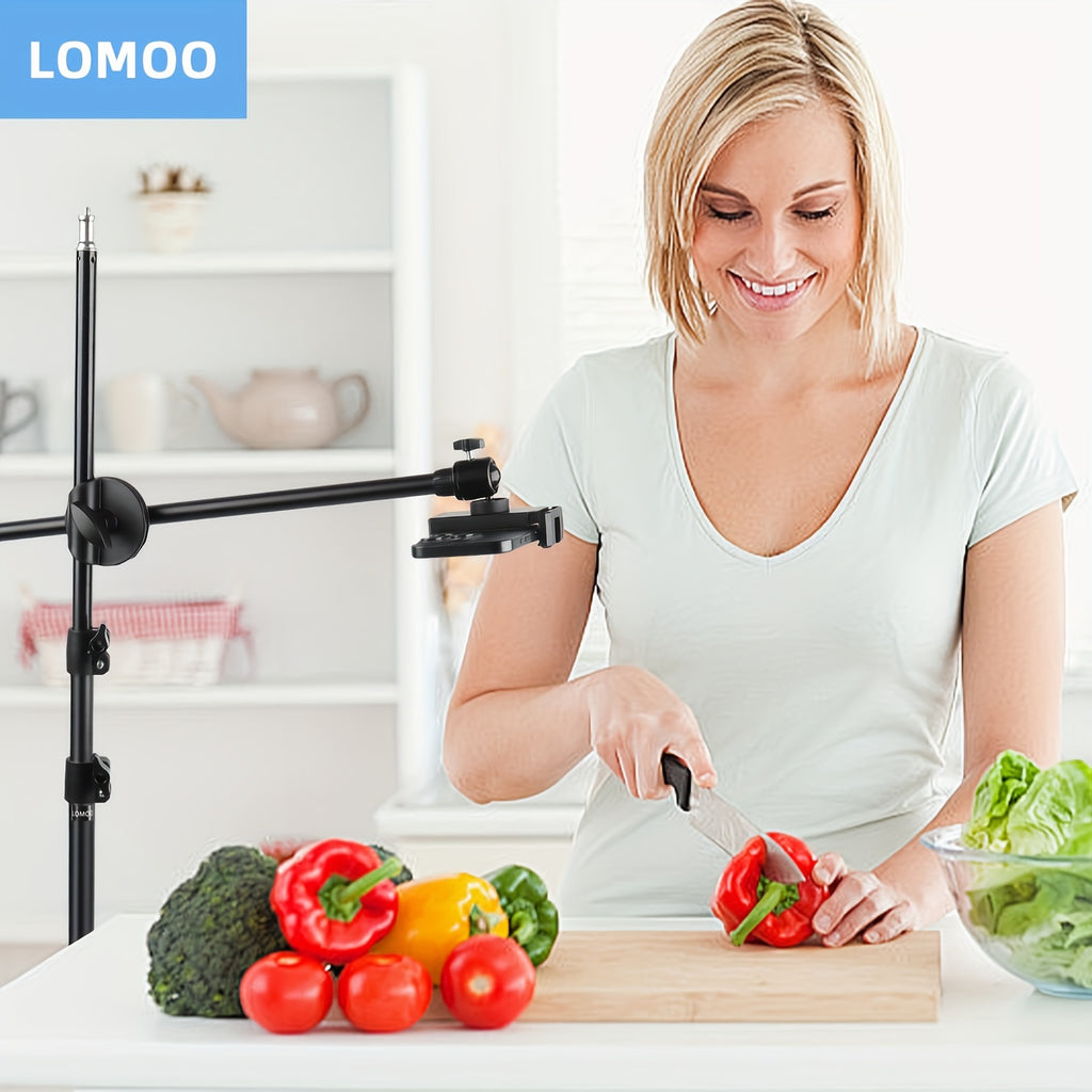 Adjustable 62in Phone Tripod, with Travel Bag, Overhead Phone Holder, Desktop Tripod for Cookie Decoration and Teaching Online Live Streaming and Demonstrating Drawing, Sketching, and Cooking