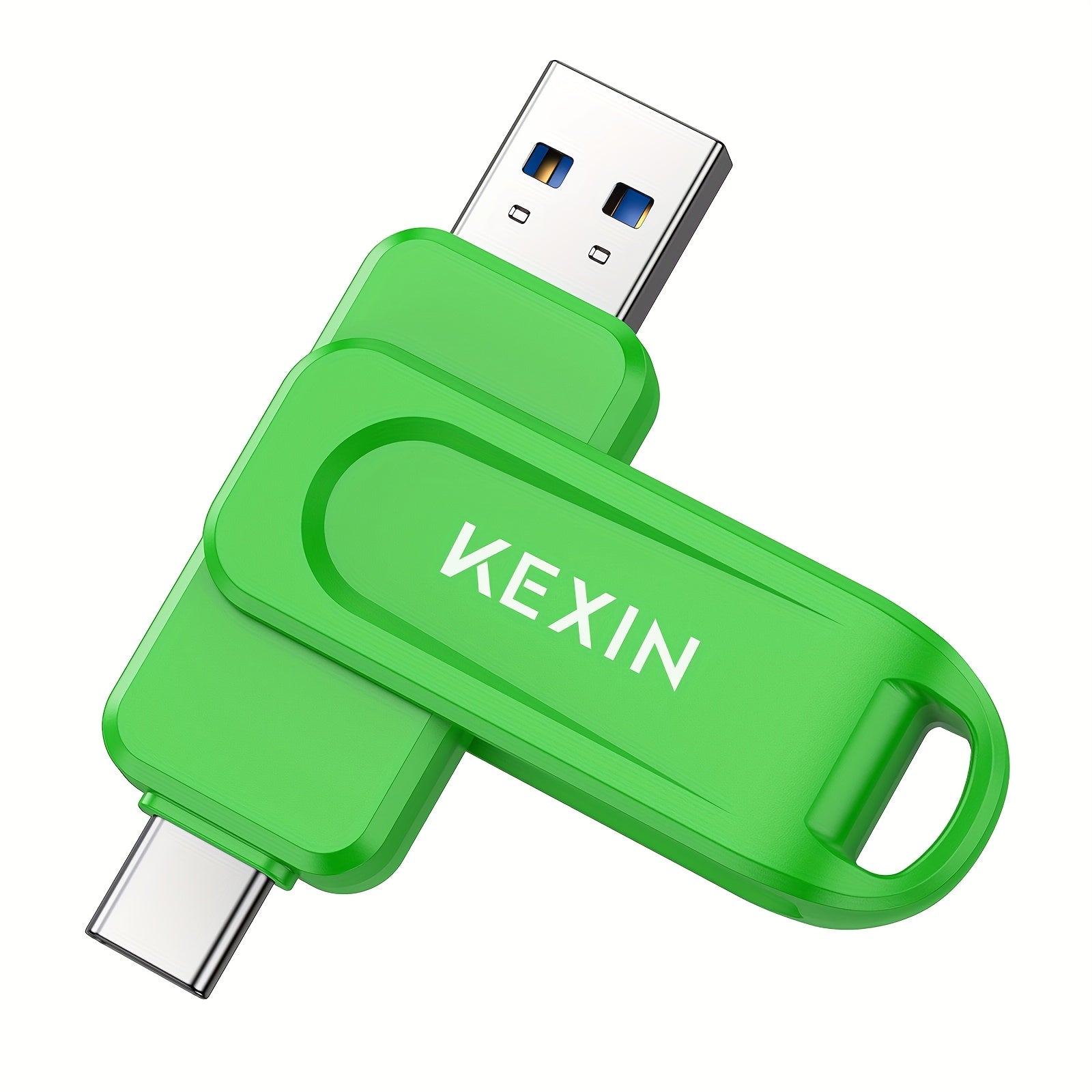 KEXIN USB Stick USB 2.0 32GB 64GB 128GB USB 2.0 USB C Flash Drive 2-in-1 Thumb Drive Rotating Type C Memory Stick For IPhone 15/16 Smart TV Car Audio Smartphone Tablet
