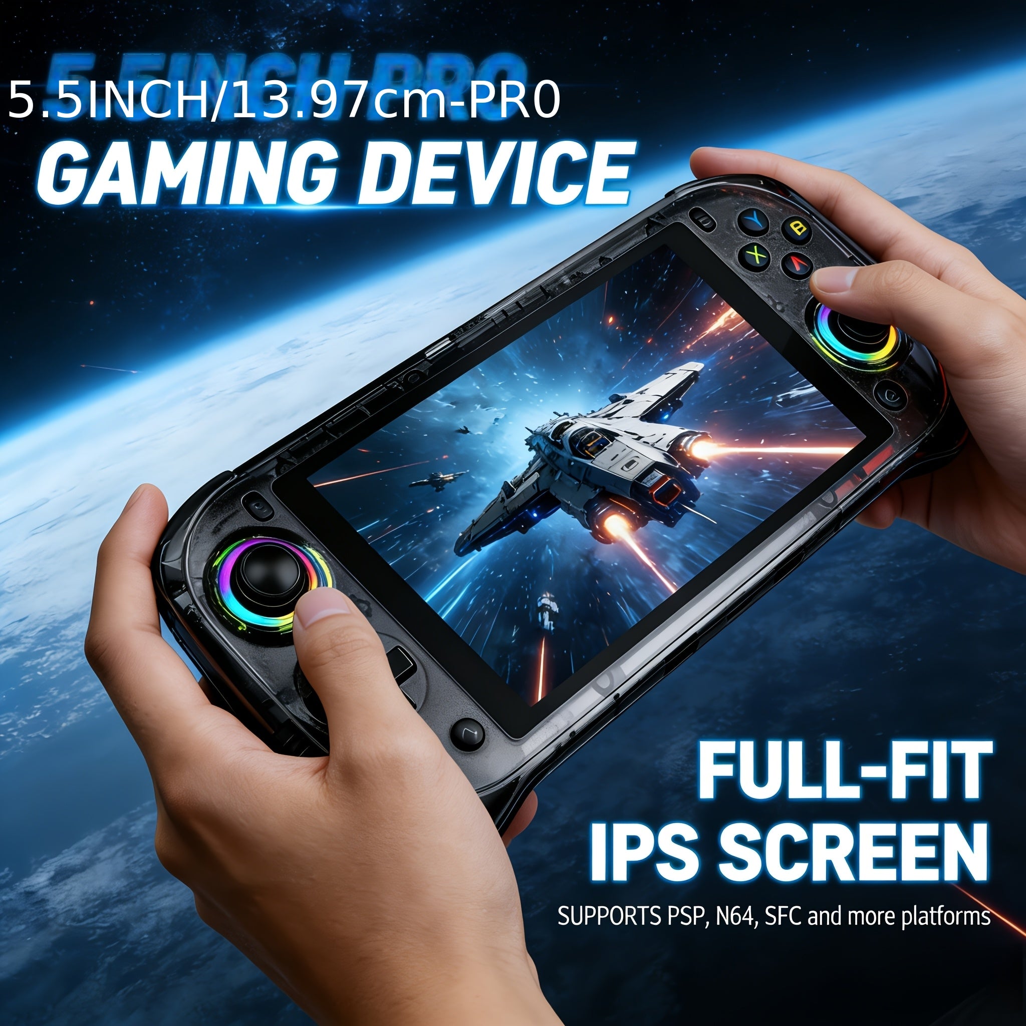 J55 Open-Source Handheld Console | 5.5-inch Online Global Multiplayer | 64GB Massive Storage | Ultra-Long Battery Life | Online Updates | High-End Portable Edition | Top 1 Popular Holiday Gift