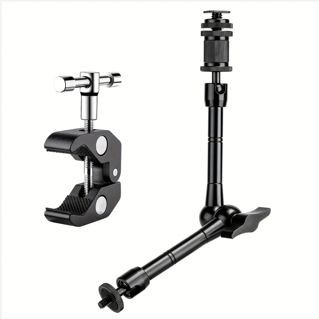 Multi Tools Magic Arm: 11 Inch Friction Articulating Super Clamp For Camping Fishing - DSLR/SLR LCD Monitor LED Light Photo Studio Tripod Accessories