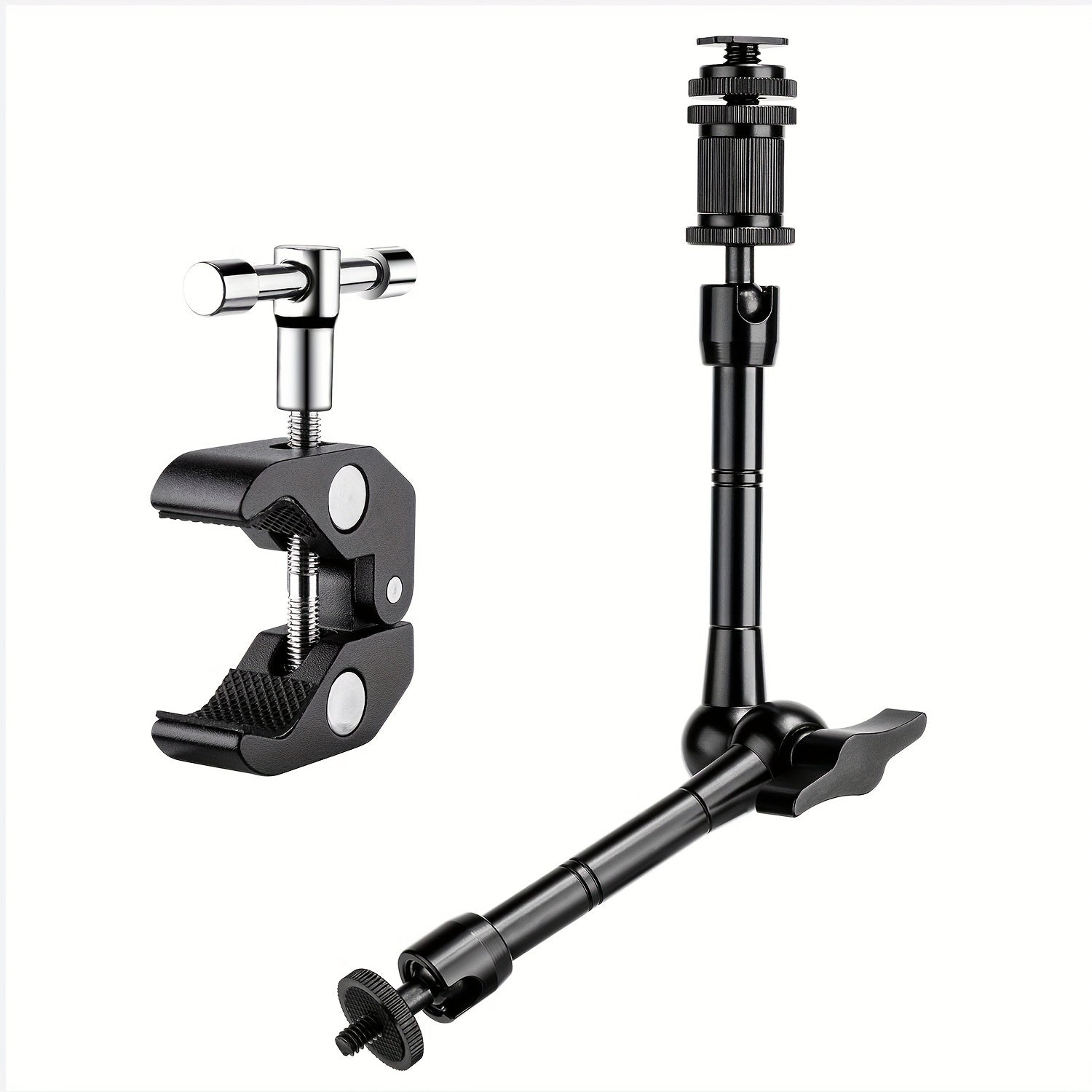 Multi Tools Magic Arm: 11 Inch Friction Articulating Super Clamp For Camping Fishing - DSLR/SLR LCD Monitor LED Light Photo Studio Tripod Accessories
